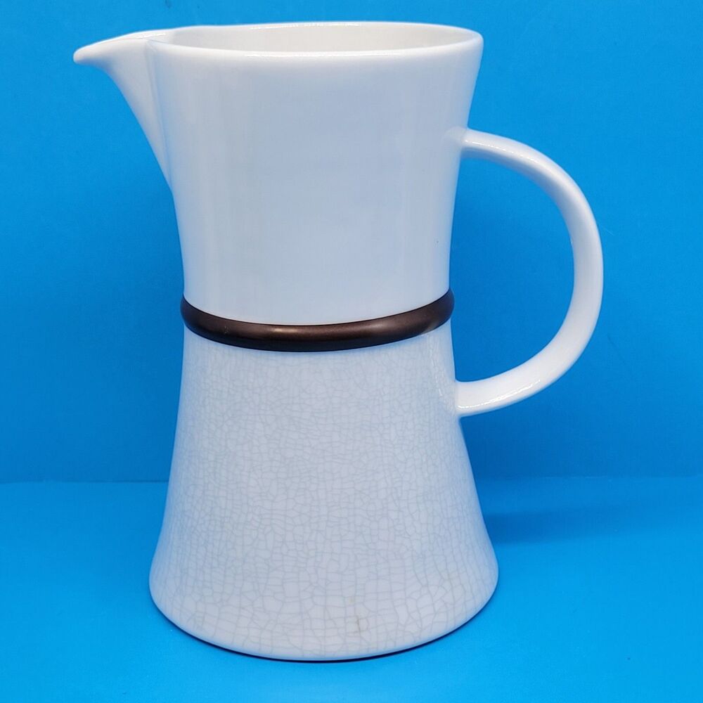 Dansk Mettalise Bronze 8" Tall White Pitcher VGC